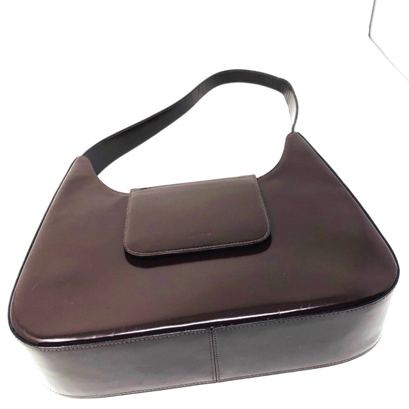 LANCEL Paris dark burgundy structured leather purse, made in Italy - Picture 3 of 7